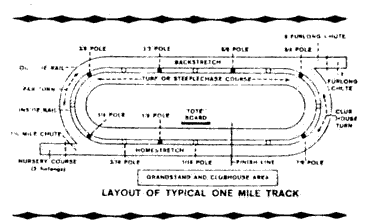 Diagram: layout of typical one mile track